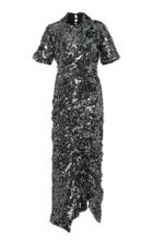 Preen By Thornton Bregazzi Sophia Ruched Sequined Crepe Midi Dress Siz