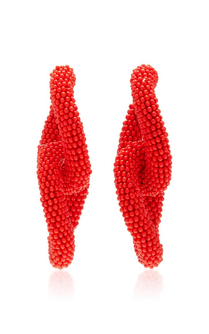 Oscar De La Renta Gold-tone And Beaded Earrings