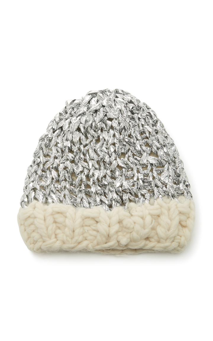 Yestadt Millinery Mylar Metallic Wool Beanie