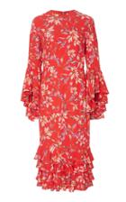 Amur Alexia Printed Crepe Midi Dress