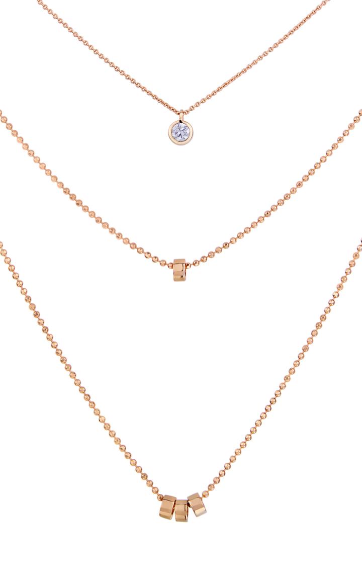 Ginette Ny Multi Lonely 18k Rose Gold Diamond Necklace