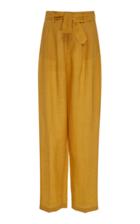 Tome High-rise Pleated Linen Pants