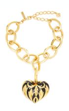 Oscar De La Renta Heart Pendant Gold-tone Necklace