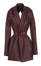 Maticevski Belted Open-back Metallic-knit Blazer