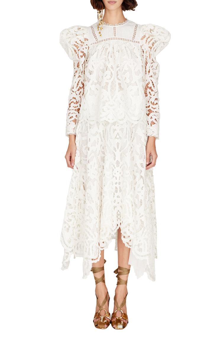 Moda Operandi Ulla Johnson Annabel Cotton-linen Lace Skirt