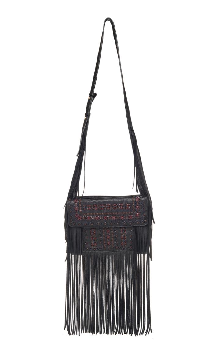 Etro Leather Shoulder Bag With Fringe