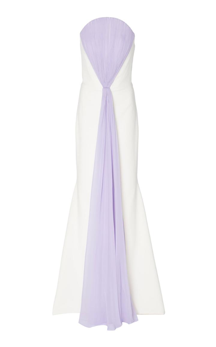 Christian Siriano Strapless Gown With Chiffon Drape
