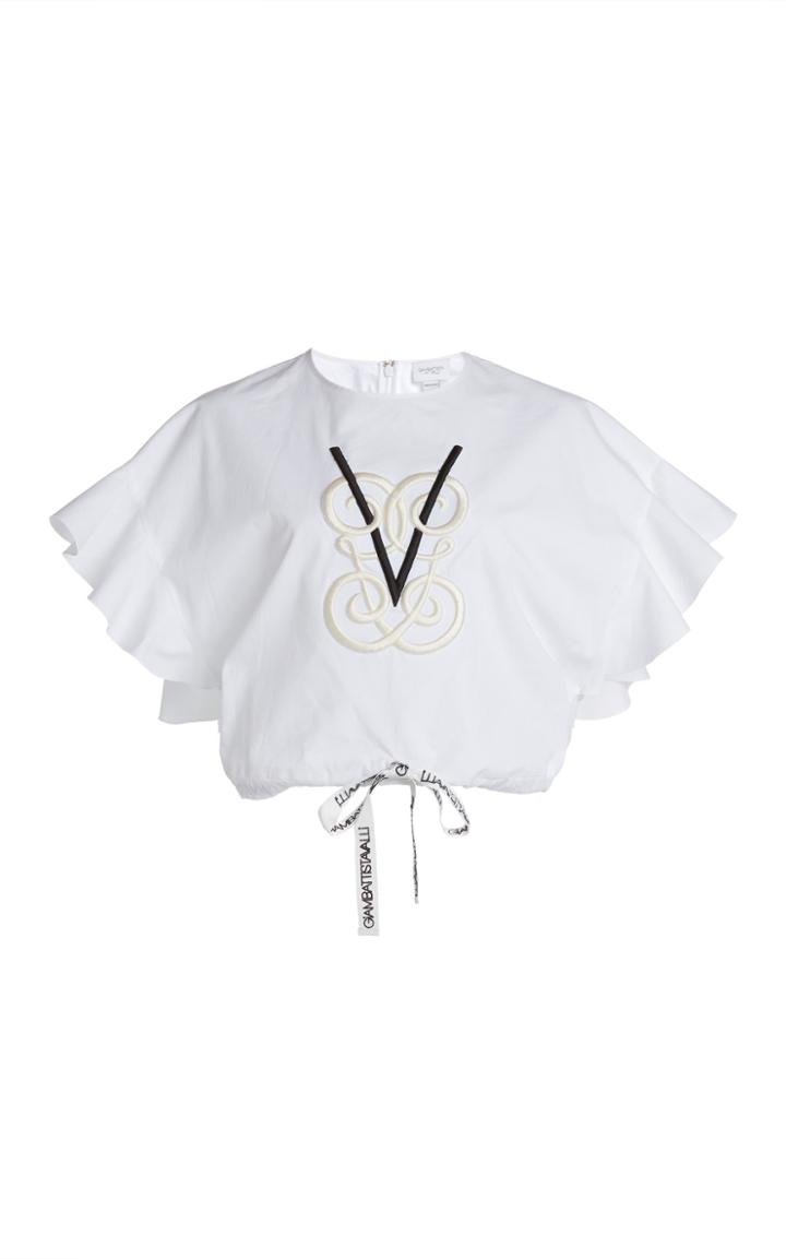 Moda Operandi Giambattista Valli Ruffle Sleeve Cotton Top