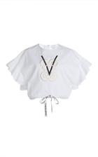 Moda Operandi Giambattista Valli Ruffle Sleeve Cotton Top