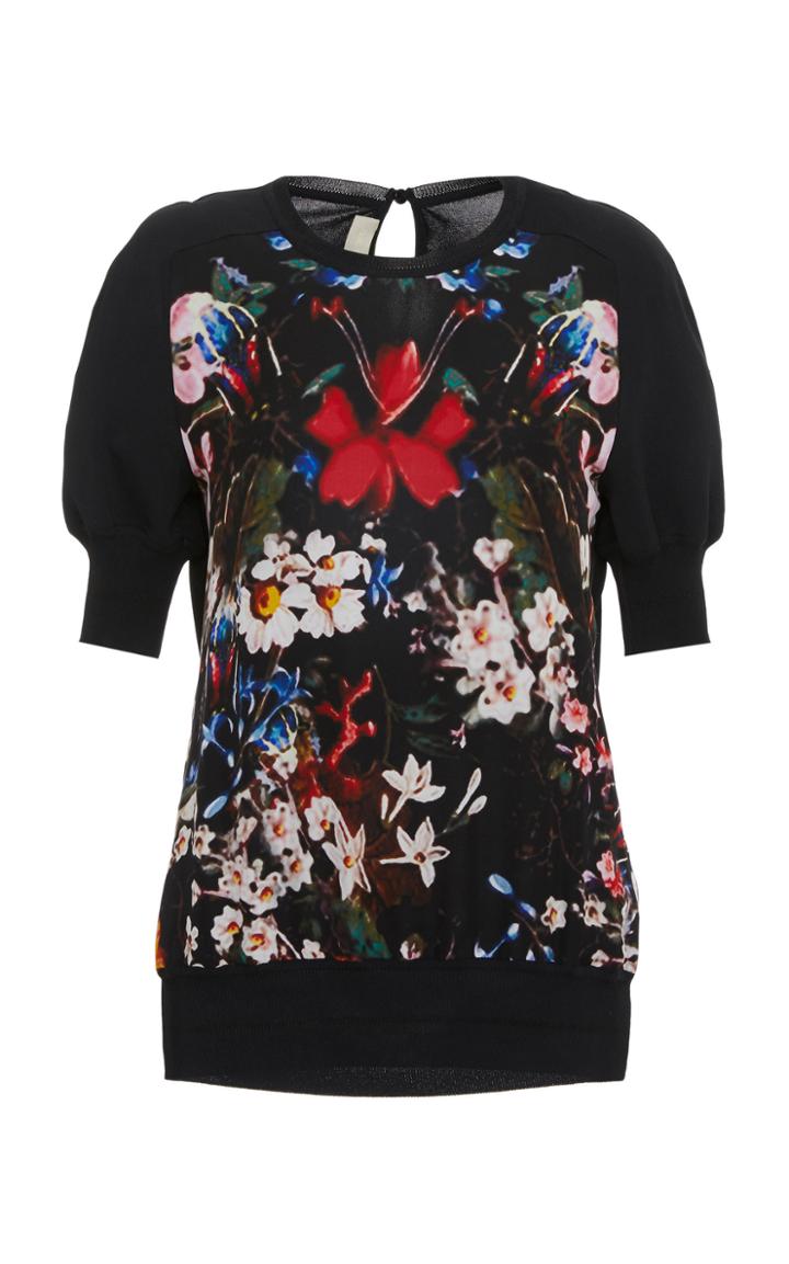 Elie Saab Floral Print Knit Top