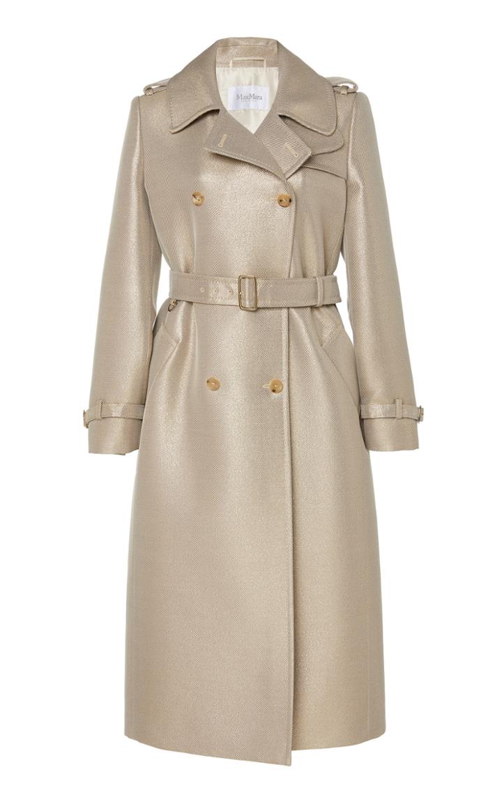 Max Mara Haven Glittered Wool-blend Trench Coat