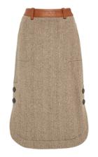 Wales Bonner Curved Hem Wool-blend Midi Skirt