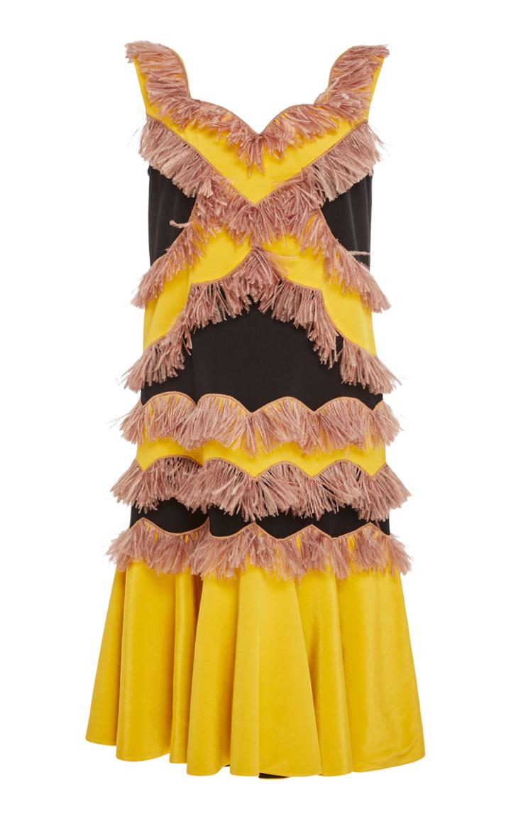 Huishan Zhang Ellen Feather Sleeveless Dress