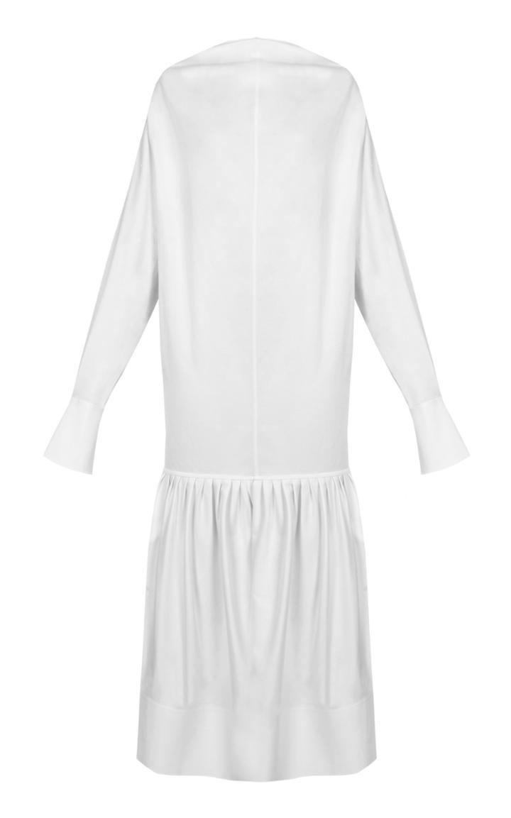 George Keburia Draped High Collar Dress