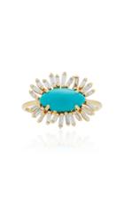Suzanne Kalan 18k Gold Turquoise And Diamond Ring