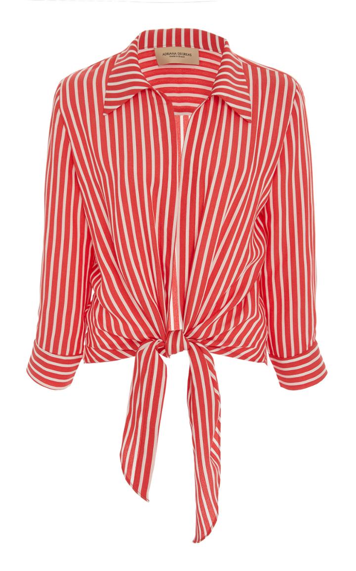 Adriana Degreas Knot Front Poplin Top