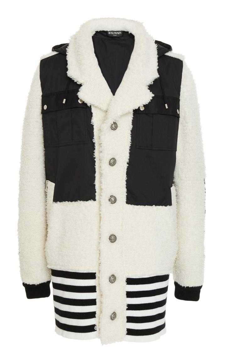 Balmain Knitted Coat Mix Cotton