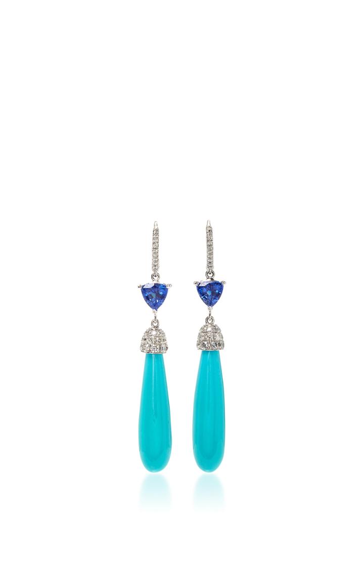 Nina Runsdorf Tanzanite And Turquoise Earrings