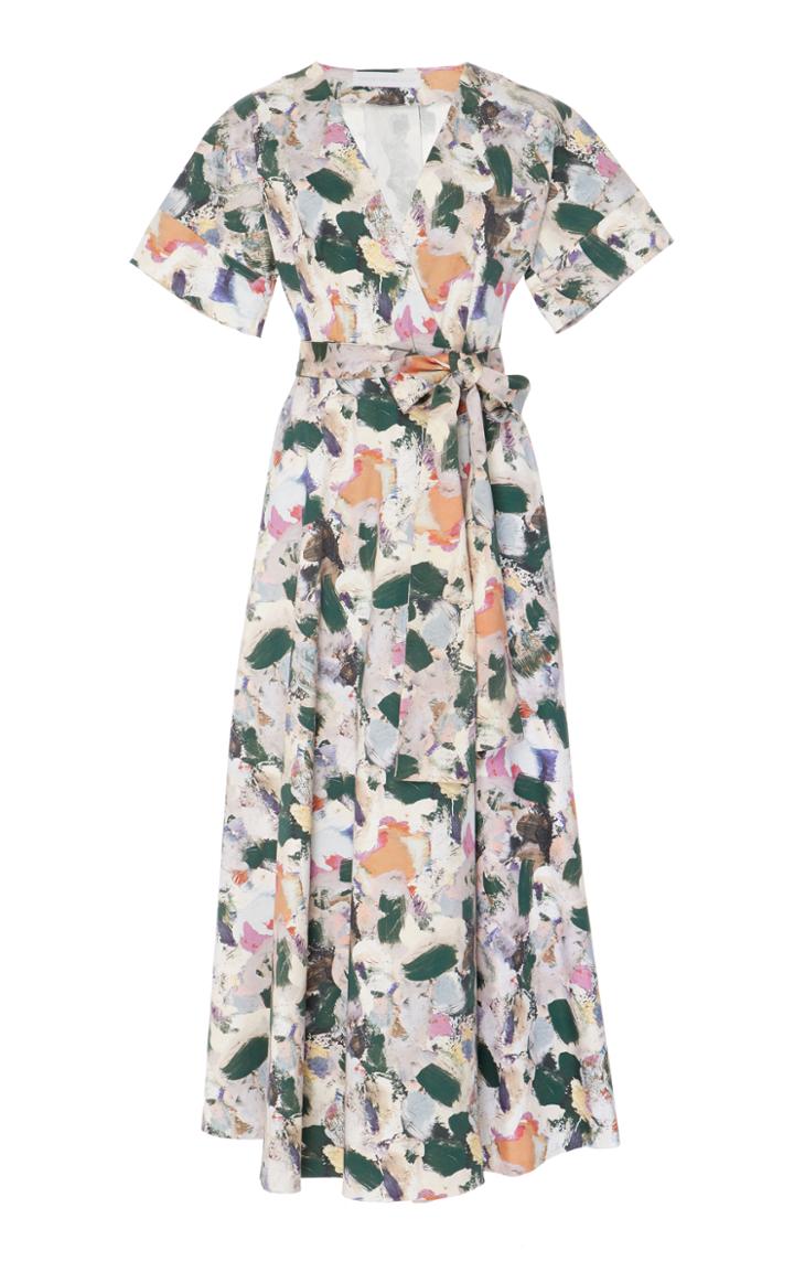 Christine Alcalay Cuff Sleeve Wrap Dress