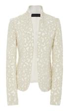 Brandon Maxwell Leopard Pearl Embroidered Jacket