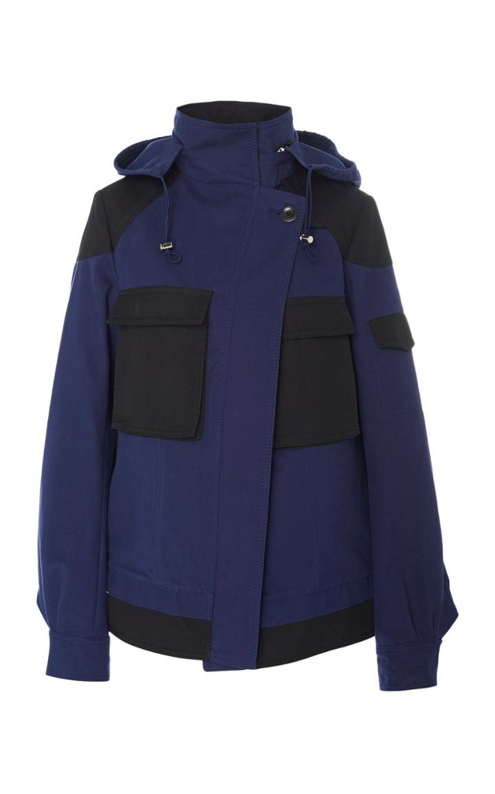 Derek Lam Surplus Hooded Color-blocked Cotton Jacket