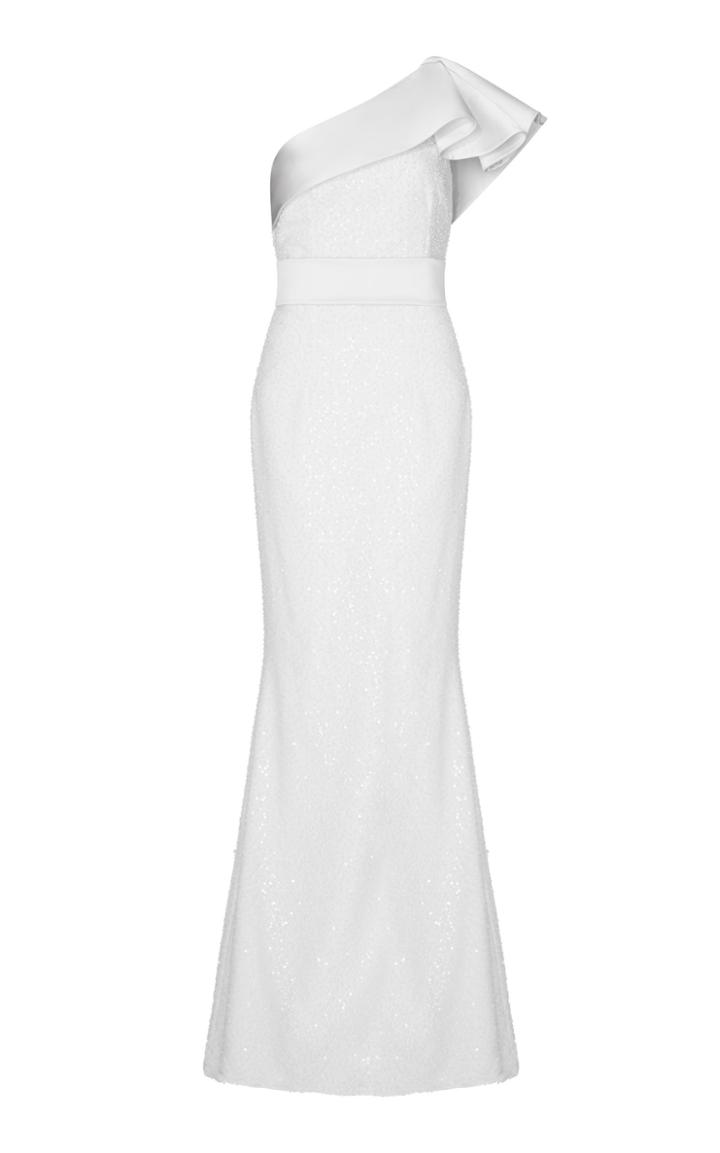 Moda Operandi Safiyaa Mercedes Sequin Beaded Mesh Gown Size: 34