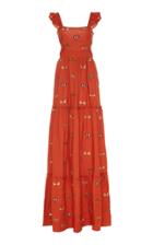 Agua By Agua Bendita Herbarium Dragonfly Linen Maxi Dress