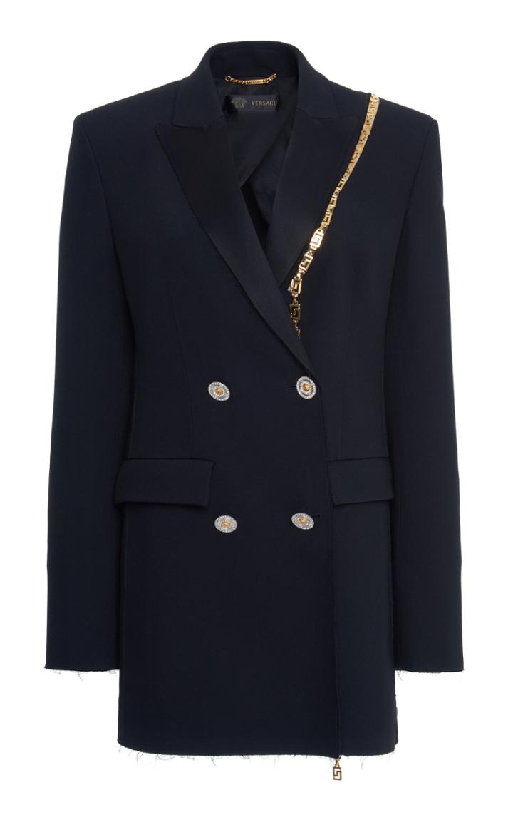 Versace Draped Chain Crepe Blazer