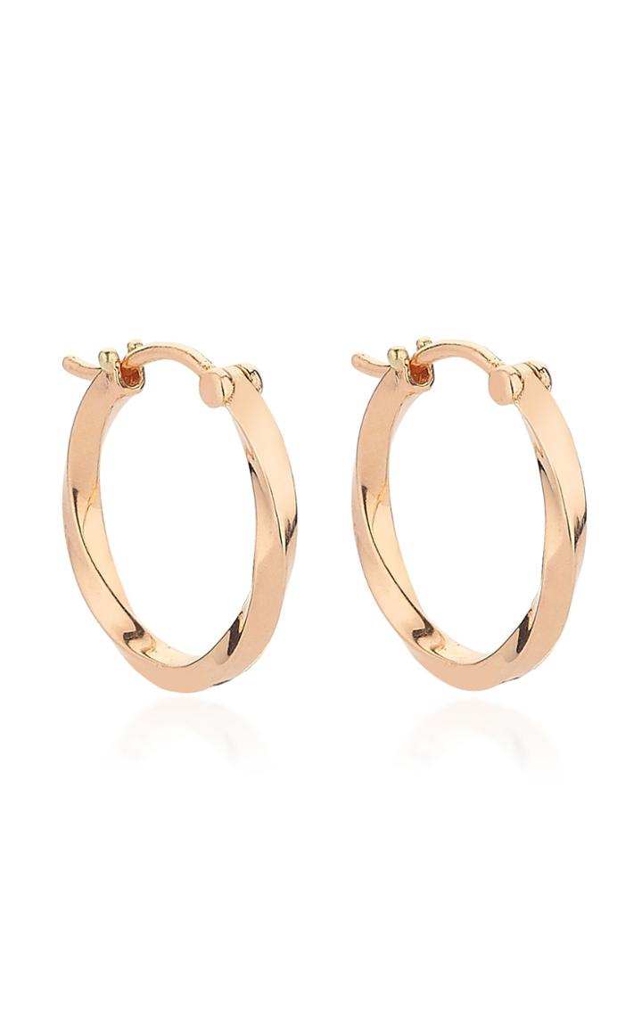 Tullia Big Twist 14k Rose Gold Hoop Earrings