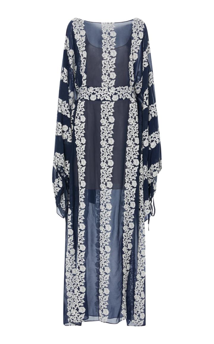 Luisa Beccaria M'o Exclusive Floral-print Chiffon Caftan