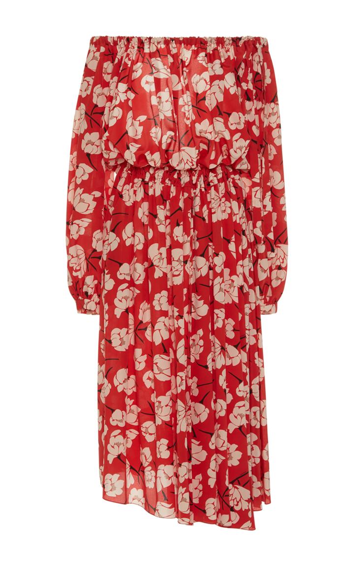 Rochas Magnolia Off The Shoulder Dress
