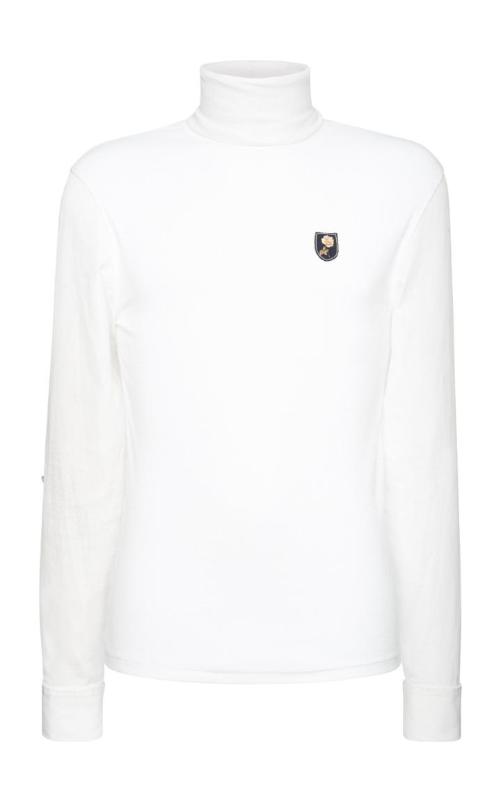 Alexander Mcqueen Embroidered Cotton-poplin Turtleneck Shirt