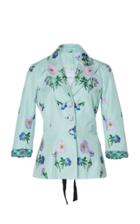 Moda Operandi Andrew Gn Floral-print Satin Peplum Blazer Size: 36