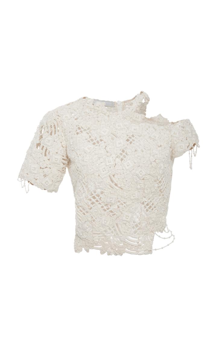 Jonathan Simkhai Pearl Hand Crochet Blouse