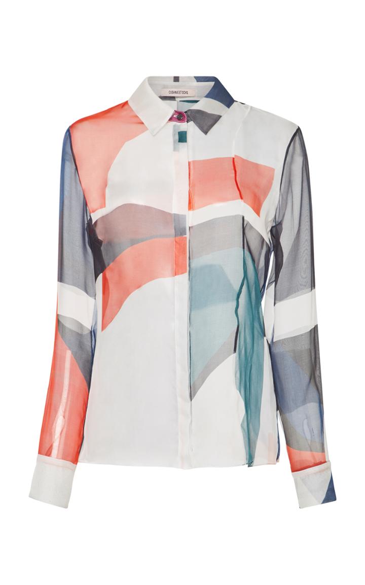 Cushnie Et Ochs Ada Expressionist Chiffon Blouse