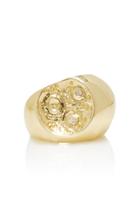 Wasson Crater Disk 14k Gold And Diamond Ring