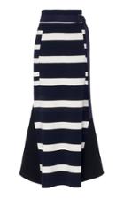 Cyclas Cotton Silk Horizontal Stripe Knitted Skirt