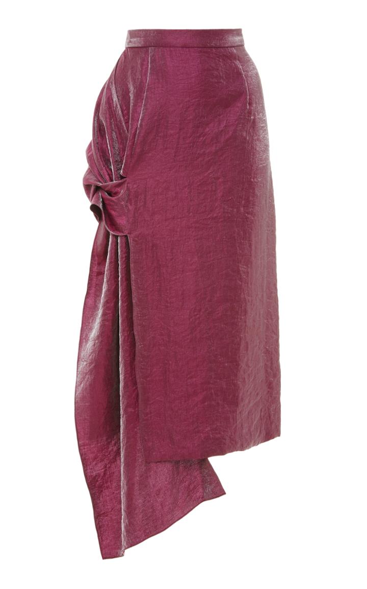 Arias Satin Knot Midi Skirt