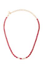 Moda Operandi Shay 18k Rose Gold Ruby Tennis Necklace With Diamond Accent