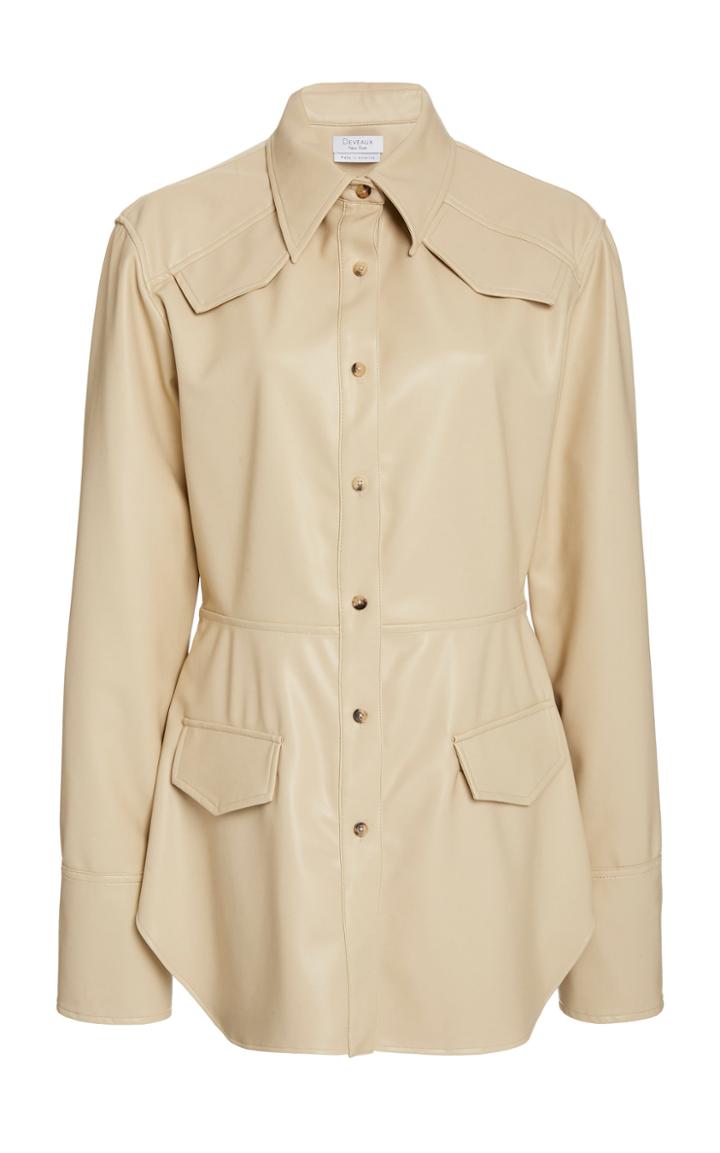 Moda Operandi Deveaux Sierra Vegan Leather Peplum Top