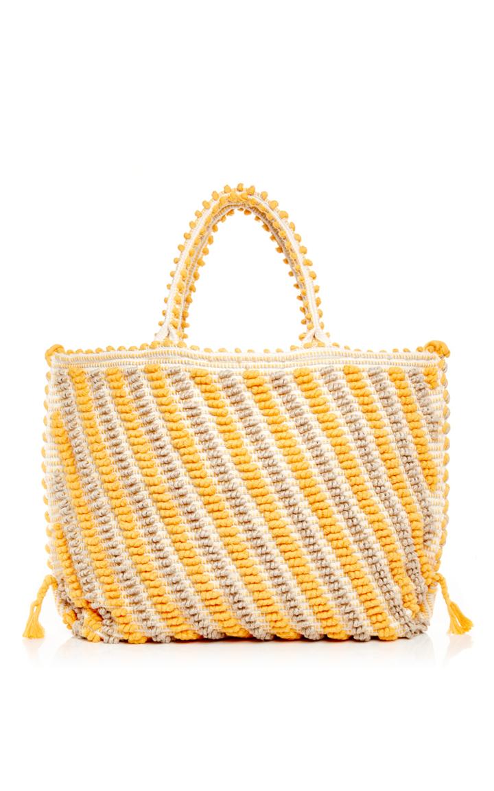 Antonello Capriccioli Strisce Diagonal Cream Tote