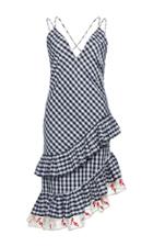 Rahul Mishra Gingham Asymmetric Ruffled Dress