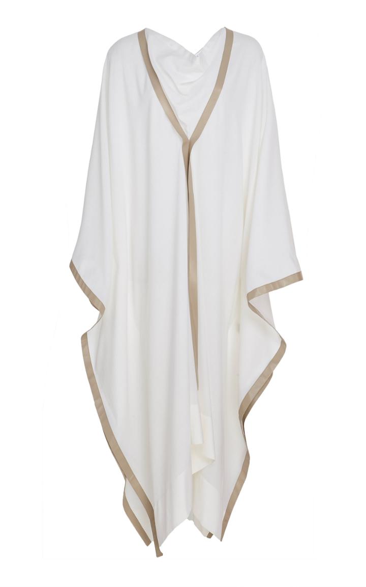 Agnona Leather-trimmed Wool-cashmere Voile Caftan