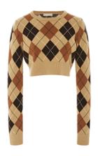 Michael Kors Collection Cropped Argyle Pullover