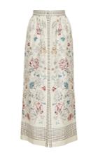 Vilshenko The Willow Print Button Down Midi Length Skirt
