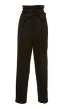 Sally Lapointe M'o Exclusive Stretch Satin Belted Tapered Pant