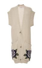 Tak.ori Light Grey Short Sleeve Rose Sweater