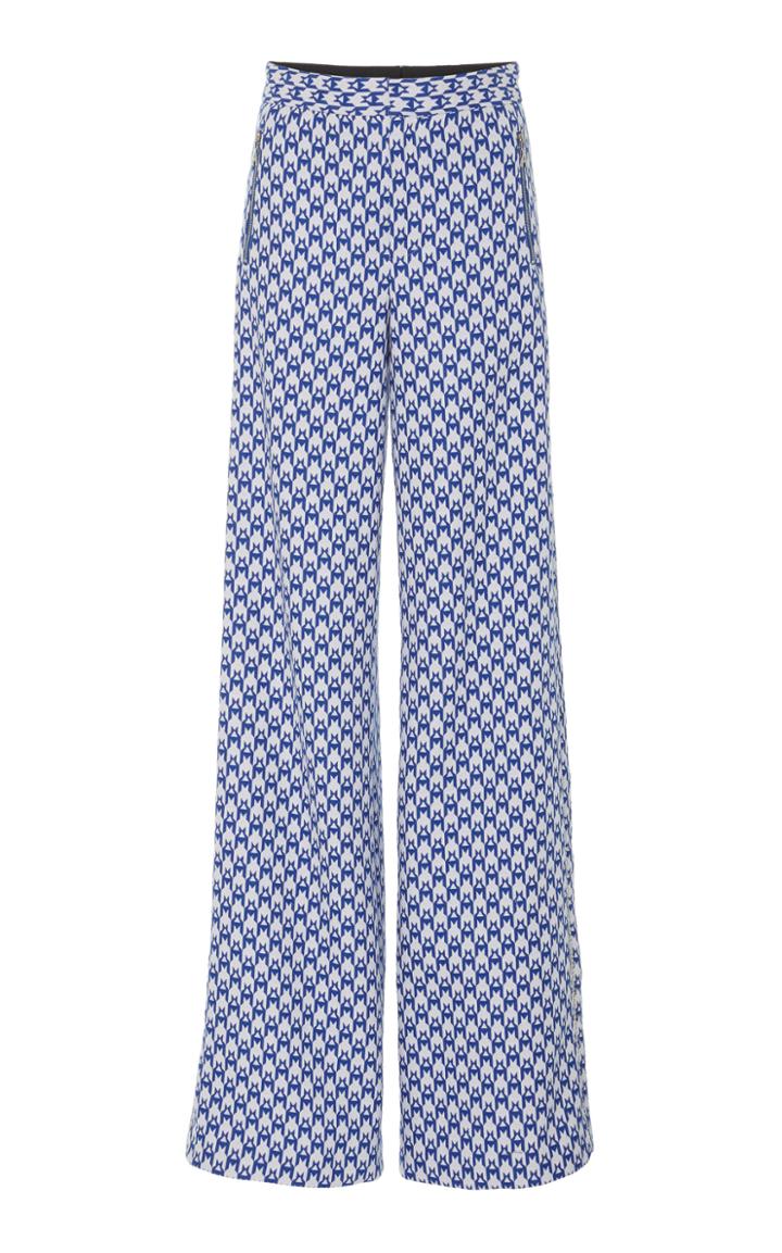 Moda Operandi Area Crystal Embellished Printed Flared Trousers Size: 0