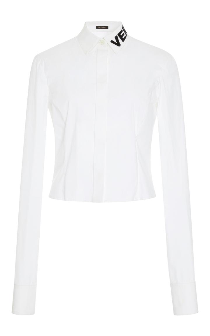 Versace Mock Neck Cropped Top