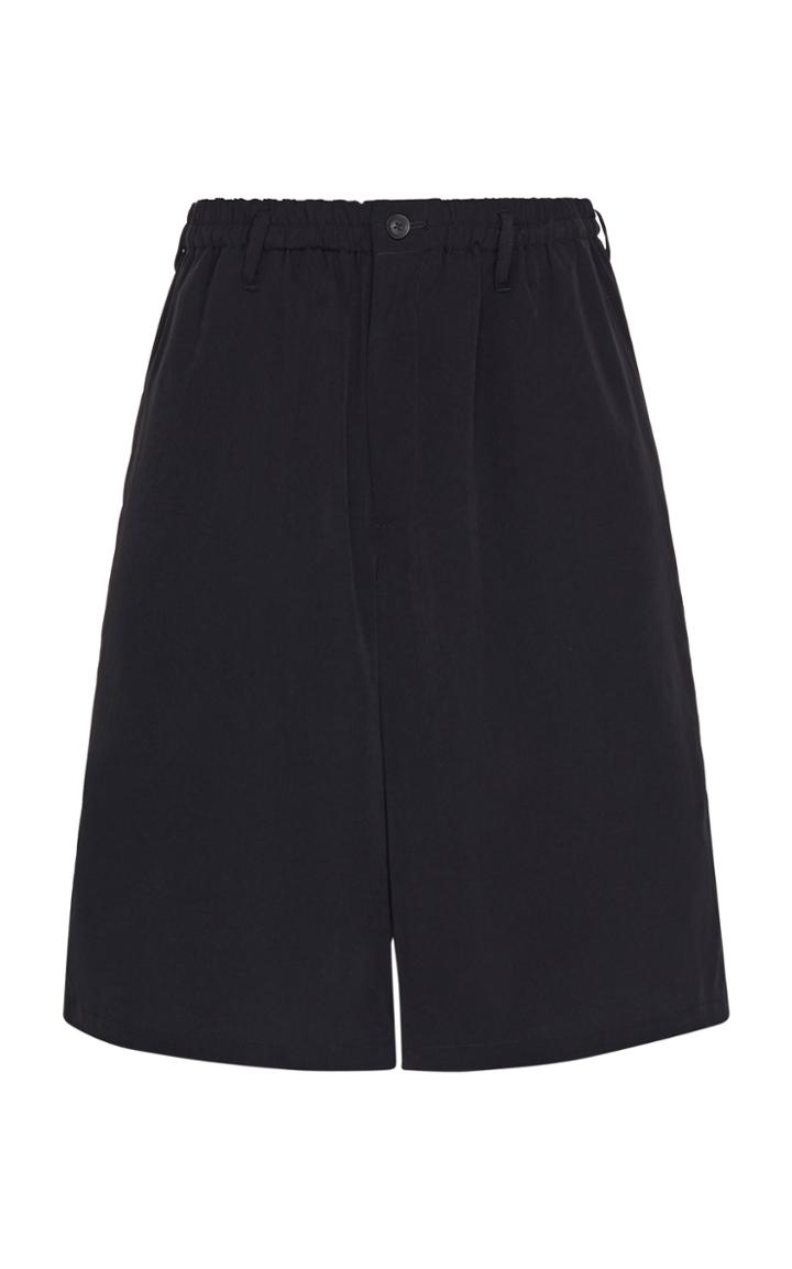 Yohji Yamamoto Gathered Crepe De Chine Shorts